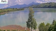 Archiv Foto Webcam Füssen: Blick auf den Weißensee vom Hotel Seespitz 12:00