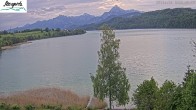 Archiv Foto Webcam Füssen: Blick auf den Weißensee vom Hotel Seespitz 06:00