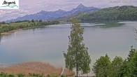 Archiv Foto Webcam Füssen: Blick auf den Weißensee vom Hotel Seespitz 13:00
