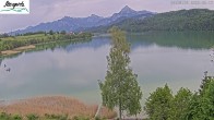 Archiv Foto Webcam Füssen: Blick auf den Weißensee vom Hotel Seespitz 15:00