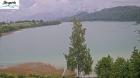 Archiv Foto Webcam Füssen: Blick auf den Weißensee vom Hotel Seespitz 13:00