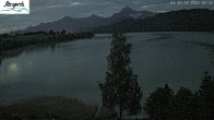 Archiv Foto Webcam Füssen: Blick auf den Weißensee vom Hotel Seespitz 03:00