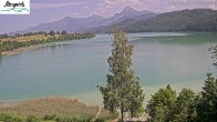 Archiv Foto Webcam Füssen: Blick auf den Weißensee vom Hotel Seespitz 13:00