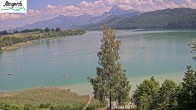 Archiv Foto Webcam Füssen: Blick auf den Weißensee vom Hotel Seespitz 13:00