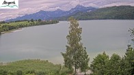 Archiv Foto Webcam Füssen: Blick auf den Weißensee vom Hotel Seespitz 13:00