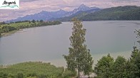 Archiv Foto Webcam Füssen: Blick auf den Weißensee vom Hotel Seespitz 13:00