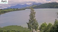 Archiv Foto Webcam Füssen: Blick auf den Weißensee vom Hotel Seespitz 13:00