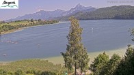 Archiv Foto Webcam Füssen: Blick auf den Weißensee vom Hotel Seespitz 13:00