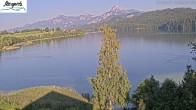 Archiv Foto Webcam Füssen: Blick auf den Weißensee vom Hotel Seespitz 17:00