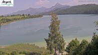 Archiv Foto Webcam Füssen: Blick auf den Weißensee vom Hotel Seespitz 13:00