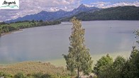 Archiv Foto Webcam Füssen: Blick auf den Weißensee vom Hotel Seespitz 13:00