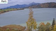 Archiv Foto Webcam Füssen: Blick auf den Weißensee vom Hotel Seespitz 15:00