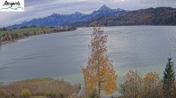 Archiv Foto Webcam Füssen: Blick auf den Weißensee vom Hotel Seespitz 07:00