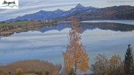 Archiv Foto Webcam Füssen: Blick auf den Weißensee vom Hotel Seespitz 15:00