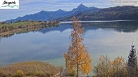 Archiv Foto Webcam Füssen: Blick auf den Weißensee vom Hotel Seespitz 09:00