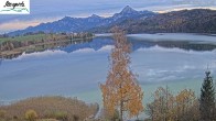 Archiv Foto Webcam Füssen: Blick auf den Weißensee vom Hotel Seespitz 15:00