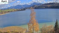 Archiv Foto Webcam Füssen: Blick auf den Weißensee vom Hotel Seespitz 11:00