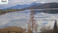 Archiv Foto Webcam Füssen: Blick auf den Weißensee vom Hotel Seespitz 11:00