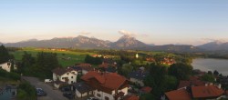 Archived image Webcam Hopfensee - View to Neuschwanstein Castle 19:00