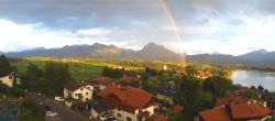 Archiv Foto Webcam Hopfensee - Blick Richtung Schloss Neuschwanstein 19:00