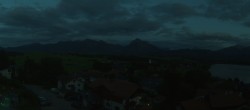 Archived image Webcam Hopfensee - View to Neuschwanstein Castle 21:00