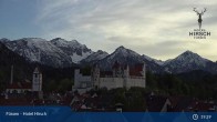 Archiv Foto Webcam Füssen: Blick auf das Hohe Schloss 18:00
