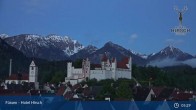 Archiv Foto Webcam Füssen: Blick auf das Hohe Schloss 23:00