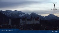 Archiv Foto Webcam Füssen: Blick auf das Hohe Schloss 18:00