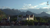 Archiv Foto Webcam Füssen: Blick auf das Hohe Schloss 18:00