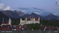 Archiv Foto Webcam Füssen: Blick auf das Hohe Schloss 04:00