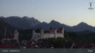 Archiv Foto Webcam Füssen: Blick auf das Hohe Schloss 02:00