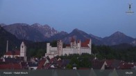 Archiv Foto Webcam Füssen: Blick auf das Hohe Schloss 04:00