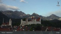 Archiv Foto Webcam Füssen: Blick auf das Hohe Schloss 06:00