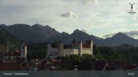 Archiv Foto Webcam Füssen: Blick auf das Hohe Schloss 18:00