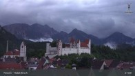 Archiv Foto Webcam Füssen: Blick auf das Hohe Schloss 02:00