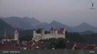 Archiv Foto Webcam Füssen: Blick auf das Hohe Schloss 04:00