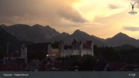 Archiv Foto Webcam Füssen: Blick auf das Hohe Schloss 02:00