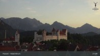 Archiv Foto Webcam Füssen: Blick auf das Hohe Schloss 02:00