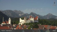 Archiv Foto Webcam Füssen: Blick auf das Hohe Schloss 08:00