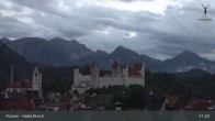 Archiv Foto Webcam Füssen: Blick auf das Hohe Schloss 02:00