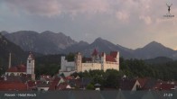 Archiv Foto Webcam Füssen: Blick auf das Hohe Schloss 02:00