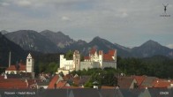 Archiv Foto Webcam Füssen: Blick auf das Hohe Schloss 08:00