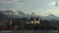 Archiv Foto Webcam Füssen: Blick auf das Hohe Schloss 18:00