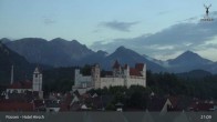 Archiv Foto Webcam Füssen: Blick auf das Hohe Schloss 20:00