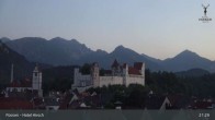 Archiv Foto Webcam Füssen: Blick auf das Hohe Schloss 02:00