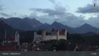 Archiv Foto Webcam Füssen: Blick auf das Hohe Schloss 20:00