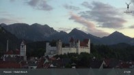 Archiv Foto Webcam Füssen: Blick auf das Hohe Schloss 02:00