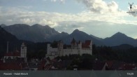 Archiv Foto Webcam Füssen: Blick auf das Hohe Schloss 18:00