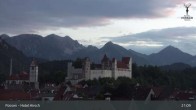 Archiv Foto Webcam Füssen: Blick auf das Hohe Schloss 02:00