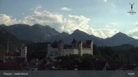 Archiv Foto Webcam Füssen: Blick auf das Hohe Schloss 18:00